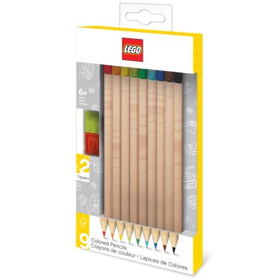 Набор цветных карандашей (9 шт.) с 2 насадками в форме кирпичика LEGO (51515) - фото 1