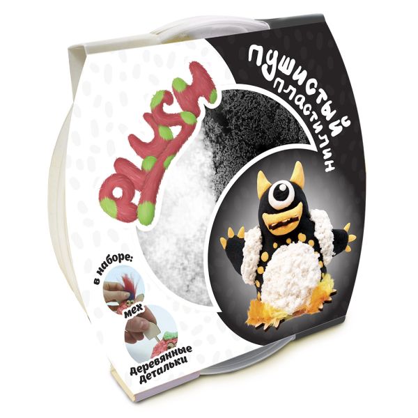 PLUSH Пушистый пластилин Черный+белый PLUSH Пушистый пластилин Черный+белый