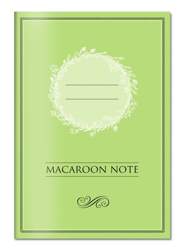 Блокнот с цветными страницами (фисташка, мягкая обложка, линовка, на скобе)