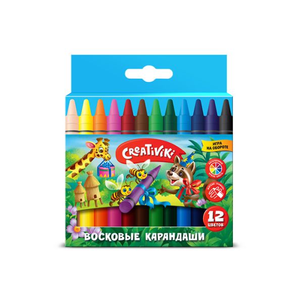 

Набор воск. каранд. Creativiki 12 цв. круглые