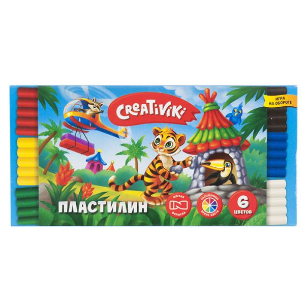 

Пластилин Creativiki 6 цв. 90 г