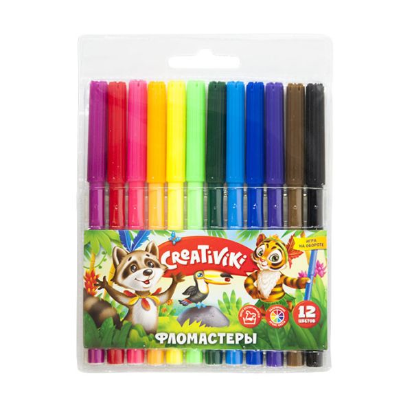 

Фломастеры Creativiki 12 цв. блист. упак. кругл. корп.