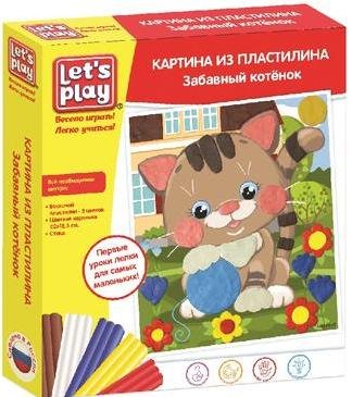 

Картина из пластилина Забавный котёнок, 22х18,5. ТМ Let`s Play