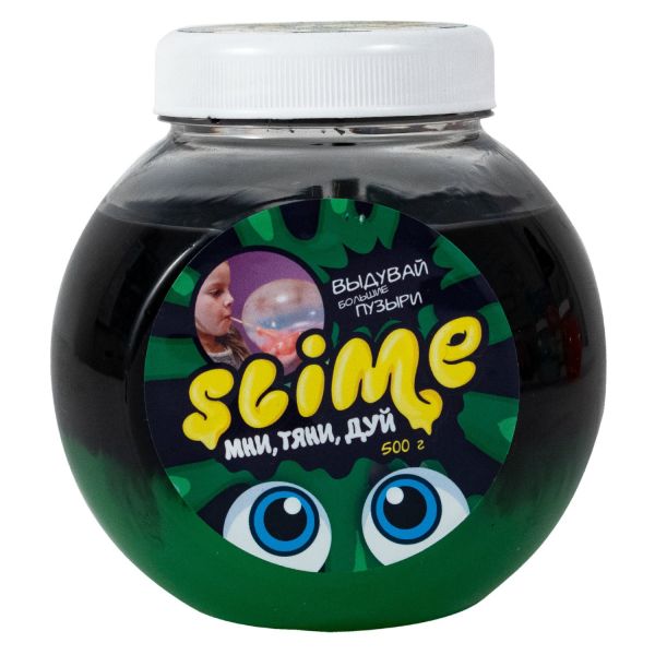 Slime "Mega Mix", черный + зеленый