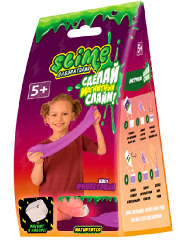 

Малый набор для девочек Slime "Лаборатория", фиолетовый магнитный, 100 гр.
