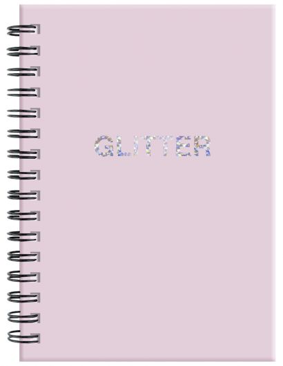 Ежедневник Glitter (розовый). А5, твердый переплет на навивке, дифракционная фольга, 224 стр. - фото 1
