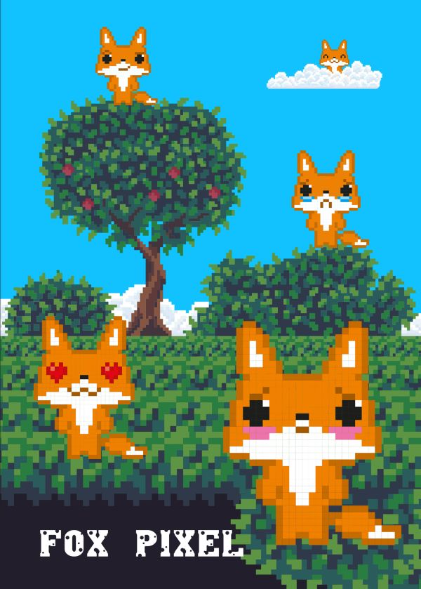 

Fox pixel. Тетрадь школьная в мягкой обложке, 48 л.