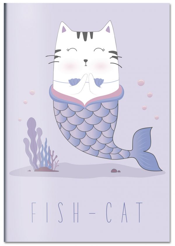 

Fish-cat. Тетрадь общая (А5, 48 л., УФ-лак, накидка 4 п. полноцвет)