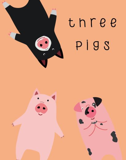 Three pigs. Тетрадь общая (А5, 48 л., УФ-лак, накидка 4 п. полноцвет) - фото 1