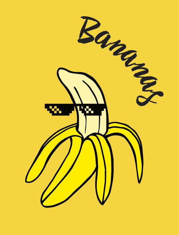 

Bananas. Тетрадь общая (А5, 48 л., УФ-лак, накидка 4 п. полноцвет)
