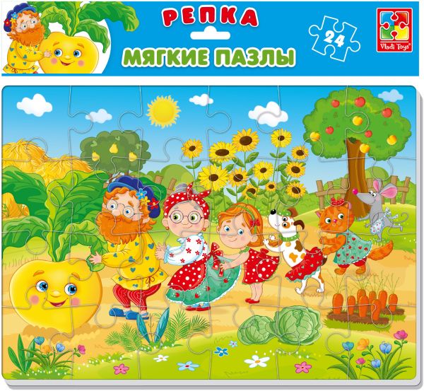 

Мягкие пазлы Сказки "Репка" А4 24 элемента