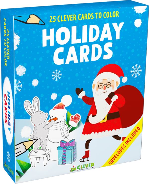 Holiday Cards (25 новогодних открыток-раскрасок)