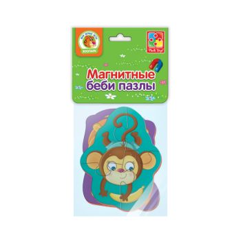 Мягкие магнитные Baby puzzle Львенок и обезьянка
