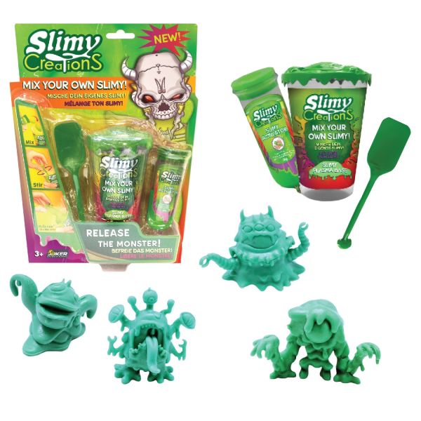 

Слайми. Н-р для создания слайма Монстры с игрушкой, зеленый. ТМ Slimy