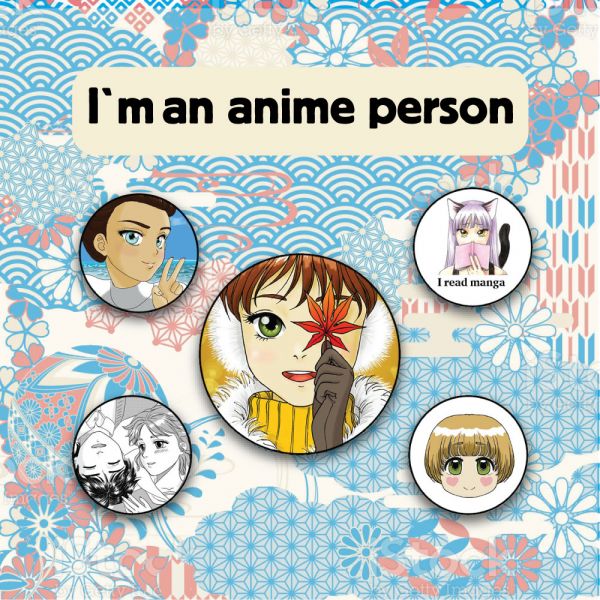  - Набор значков. I'm an anime person (5 шт.)